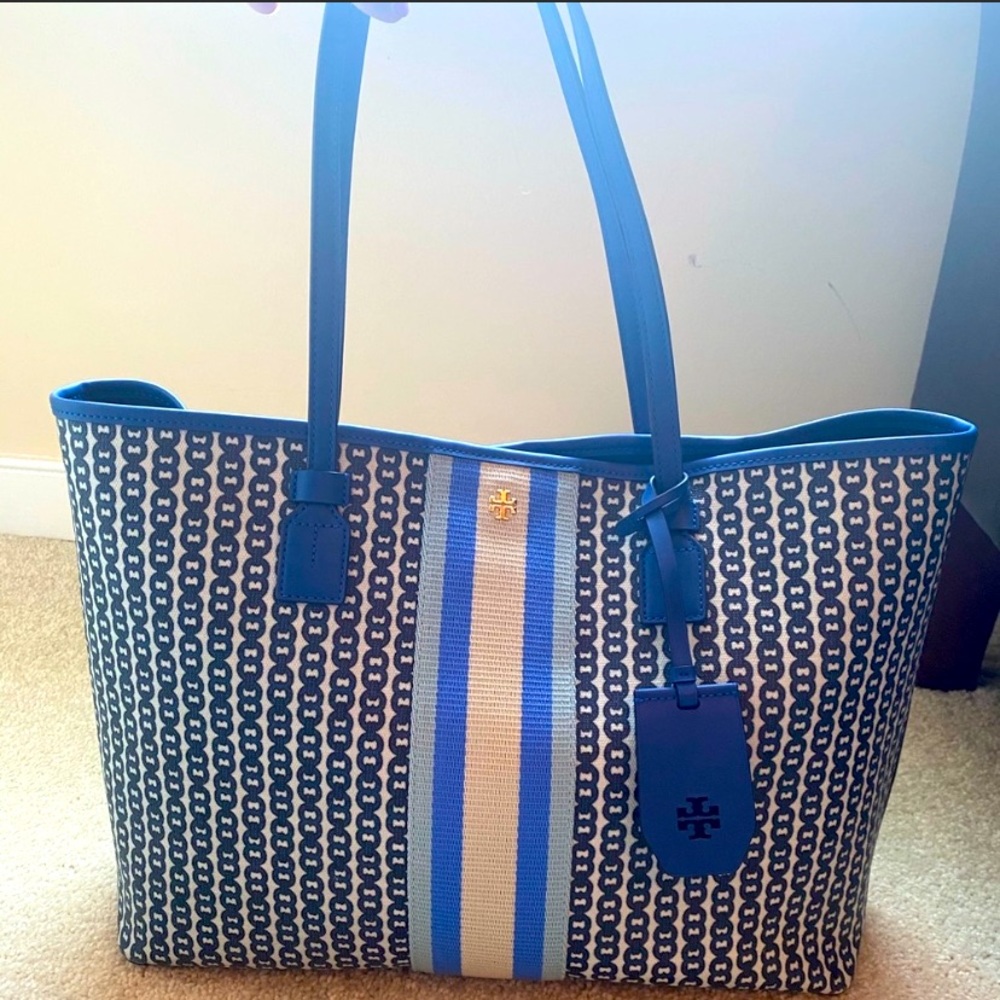 Blue Tory Burch Tote Bag
